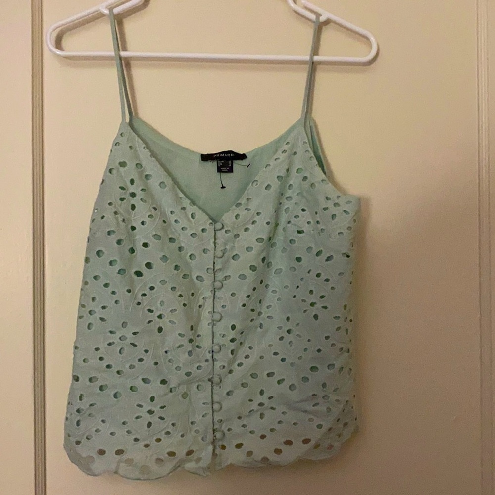 NWOT primark green cropped tank top size: 10